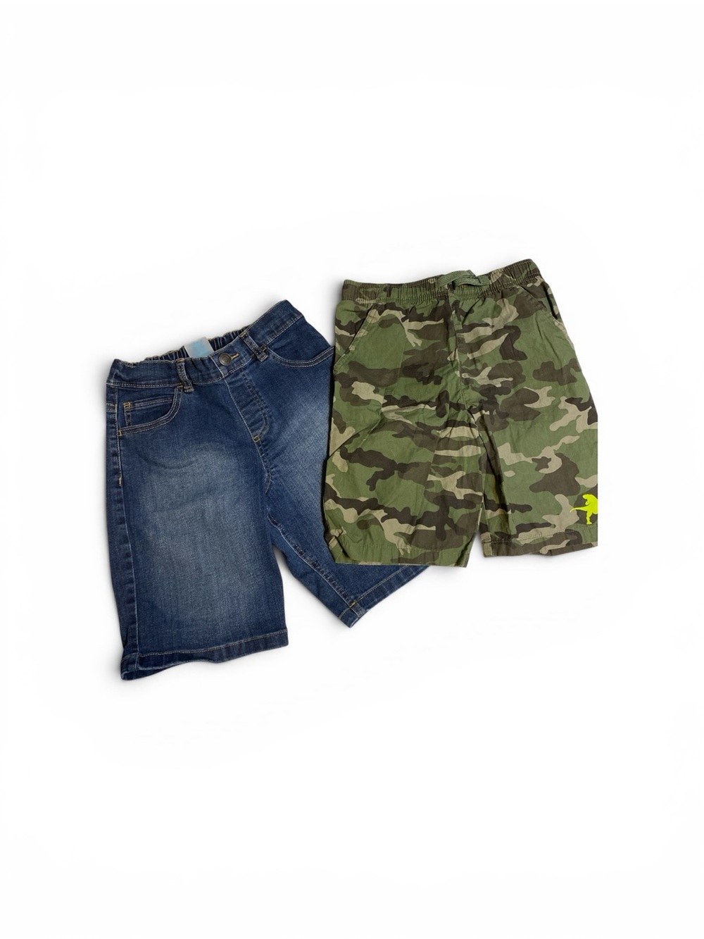 Garanimals Green Camouflage Cargo Shorts& blue denim shorts boys size 10